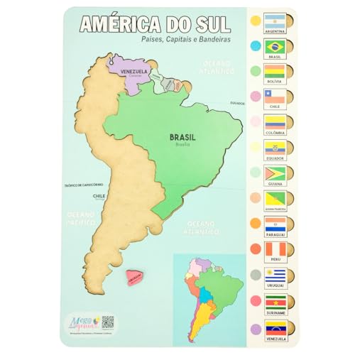 Quebra Cabeça Mapa Educativo America Sul Madeira