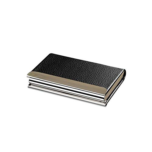 Preisvergleich Produktbild KEHUITONG Tragbarer Visitenkartenhalter, Visitenkartenhalter, Herren-Kartenhalter, Büromaterial, Visitenkartenpaket, Emaille Schwarz / Braun / Rot (Color : Black)