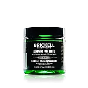 Brickell Men’s Zuiverende Gezichtsscrub voor Mannen, Natuurlijke en Organische Diepe Reiniging, Gezichtsscrub met Jojoba…