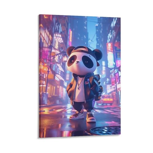 Cuadro de panda estilo graffiti para transformar las paredes de tu dormitorio juvenil