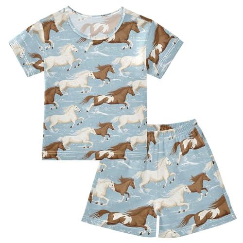 Horse Animal Pajama Set Pajamas Sleepwear Nightwear Loungewear Clothes Set B04039113