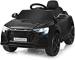 Costzon Ride on Car, 12V Licensed Audi Q8 Kids Cars to Drive w/Remote Control, Spring Suspension, Lights, Horn, Music, Story, Battery Powered 4 Wheeler for Boy Girl Gift, Electric Car for Kids, Black