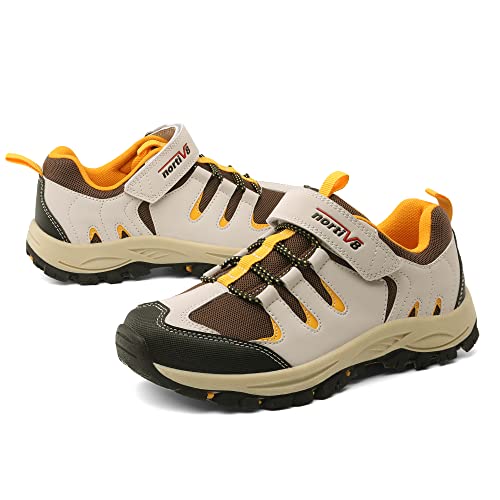 Nortiv 8 Boys Girls Hiking Shoes Non Slip Outdoor Trekking Trails Walking Sneakers Beige White Size 13 Little Kid Snhs222K #TOP4
