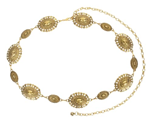 Western Gold Sunflower Concho Belt Women Cowgirl Cowboy Metal Chain Belts For Dresses Jeans Country Concert Outfits2