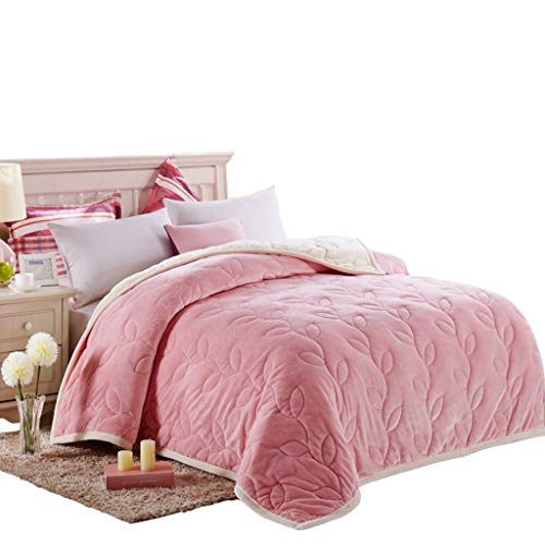 Manta de Lana de Coral Franela Gruesa de Invierno Doble Gruesa Doble (Enviar Dos Fundas de Almohada) (Tamaño : 200 * 230cm)