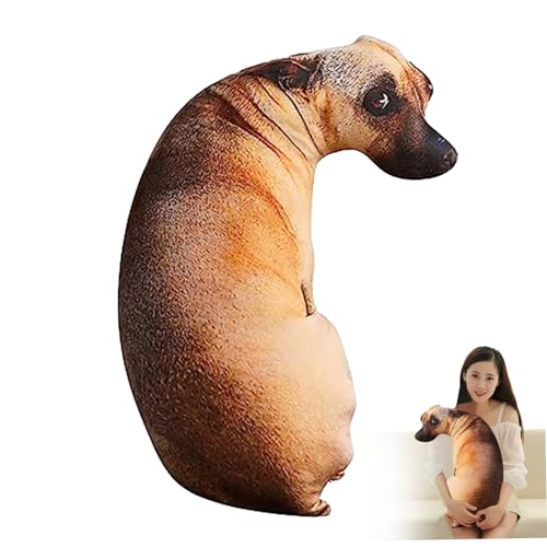 Travesseiro em forma de cachorro, almofada 3D realista personalizada para cães de 50,8 cm, almofada