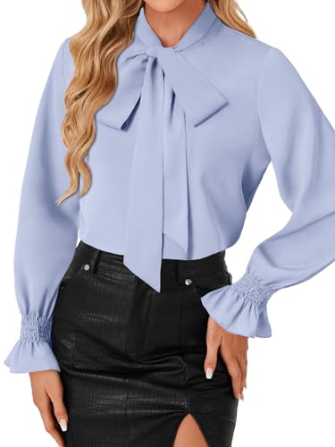 Image of LYANER Women's Bow Tie Neck Business Work Blouse