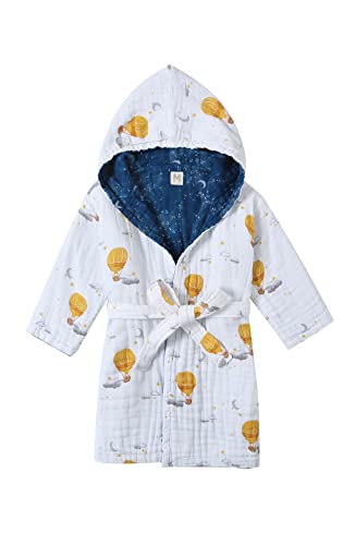 Image of Malabar Baby Organic Cotton Muslin Wearable Hooded Towel, Bath, Pool & Beach Cover-up for Size 3-4 Years - Mystical Night