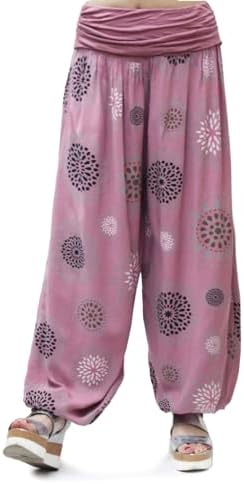 Glamexx24 Dames Harembroek Lichte Pompbroek Aladin-broek Sarouelbroek Yogabroek Pluderbroek Vrijetijdsbroek Zomerbroek, M-L