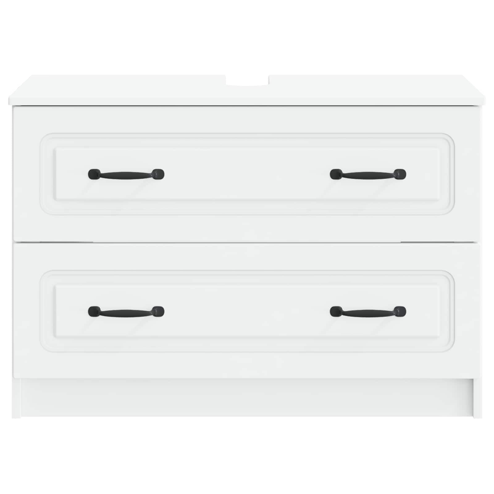 Utrecht Meuble de lavabo en bois avec tiroirs Blanc 82 x 41 x 56 cm