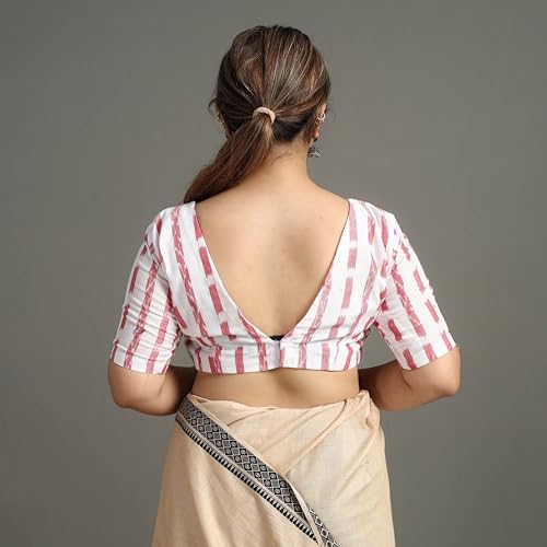 Image of Premium Ethnic Sambalpuri Ikat Unstitched Cotton Blouse Fabric