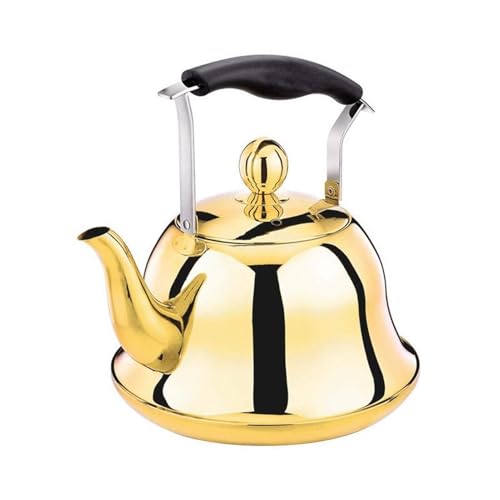 Tetera silbante de acero inoxidable para estufas de inducción, gas, eléctricas y halógenas, calentamiento rápido y diseño, 4 L