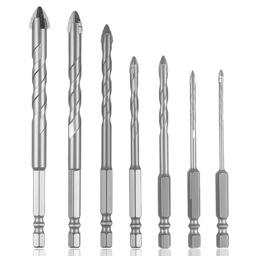7 Pezzi Punte Trapano Gres Porcellanato Vetro,Punte-Trapano (3/4/5/6/8/10/12mm) per Gres,Vetro,Piastrelle,Ceramica, Granito,Marmo,Punta Piastrelle Trapani,Forare ad’acqua,per Trapani Manuali