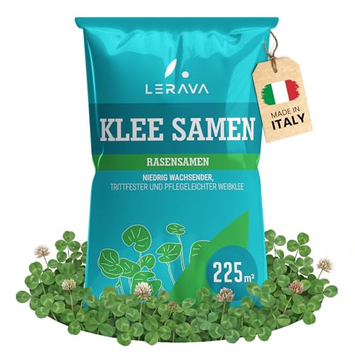 LERAVA Klee Samen (225 m) niedrig wachsender Zwerg-Weißklee als Rasensamen & Bodendecker winterhart & trittfest für schattige und sonnige Flächen Stickstofffixierung für gesunden Boden