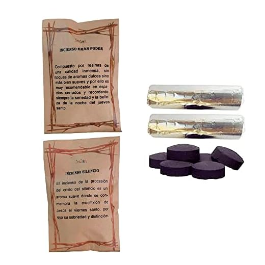Incienso auténtico Semana Santa 50g Gran Poder y 50g Silencio más 20 Pastillas de carbón Hecho a Mano en España