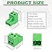 MECCANIXITY 4 Set 2 Pin 5mm 0.2 Inch Pitch PCB Mount Screw Terminal Block Connector Male Female, Green