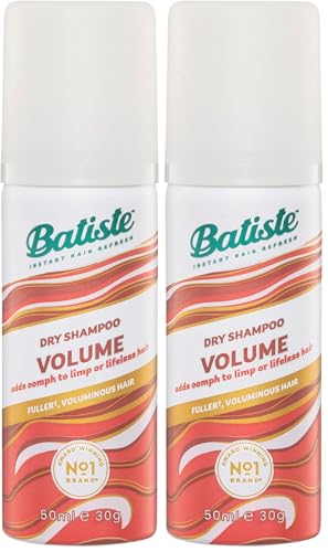 Batiste Volume Dry Shampoo Travel Size 50mL - Melon, Grapefruit & Apple Scent, Instantly Refreshes & Lifts Oily Hair, No Residue, Collagen-Infused for Extra Volume, Ideal On-the-Go Haircare