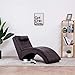 Festnight Fauteuil Chaise Longue Confortable | Chaise Longue Interieur | Chaise Longue avec Oreiller | Fauteuil Relaxant Salon | Marron