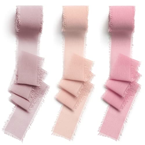 CHUQING 3 Rollen Geschenkband Chiffonband 3,8 cm x 6 m Schleifenband Bänder für Hochzeiten, Festival