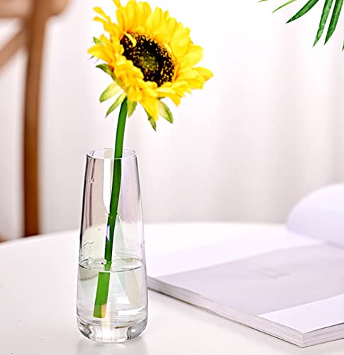 ZYVAHEHP 花瓶 ガラス 花瓶 おしゃれ 一輪挿し 北欧 花器 花瓶 小さい 装飾家の装飾 可愛い 虹色 15CM