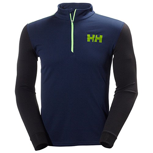 Helly Hansen Men's HH Active Flow 1/2 Zip Long Sleeve Base Layer Shirt, Evening Blue, Large
