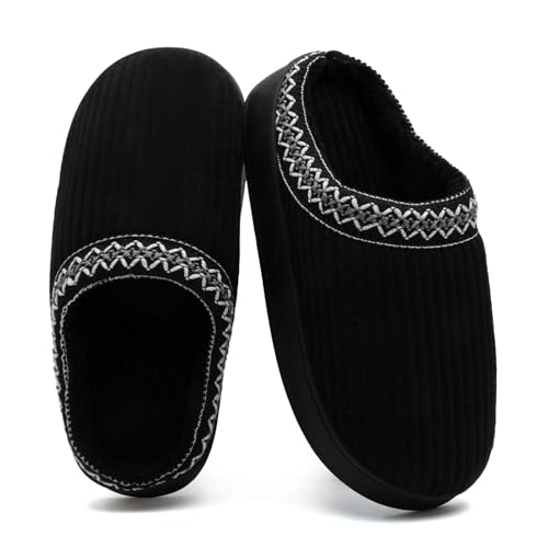 Harxxitd Slippers for Women&Men with Memory Foam Corduroy House Closed