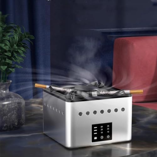 2 in 1 Multi-function Ashless Air Purifier with Filter Ashtray, USB Rechargeable, Purifies Smoke and Other Allergens, Washable, for Families with Babies or Office (Black)