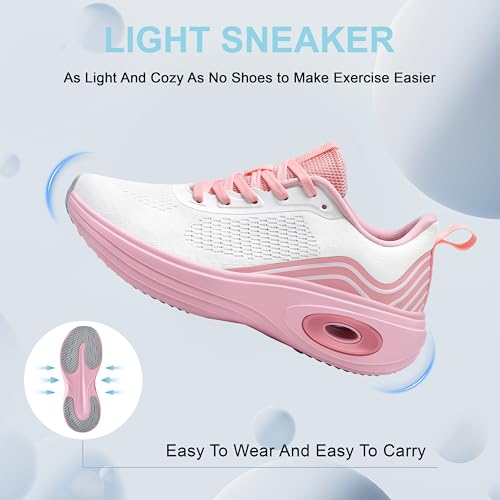 Womens Trainers Lightweight Running Shoes Ladies Mesh Breathable Cushioned Walking Sneakers for Athletic Sports Tennis Jogging Gym Outdoor - Image 5