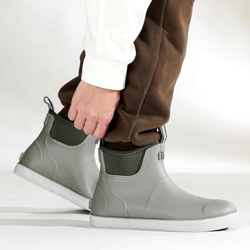Men's Deck Boots, Waterproof Ankle Rain Boots Men Anti-Slip Traction, Outdoor Rubber Fishing Garden Boots High-Performance Shoes for Farming - Image 5