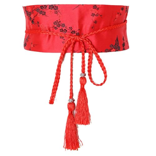 Retro Embroidered Wide Waist Seal Women's Cloth Belt Waistband - Main Image