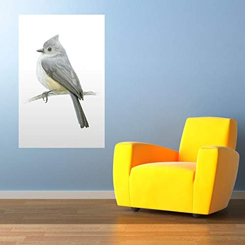Walls By Me - Peel and Stick Poster Print White and Grey Birds Wall Art 3258-8in x 12in (20x31cm) -, Repositionable and Removable - Unframed