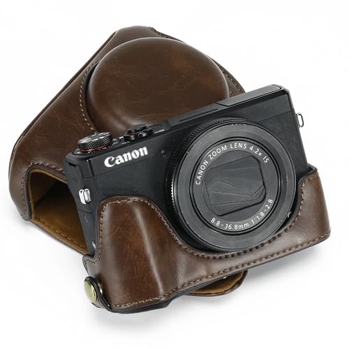 Funda de cuero PU para cámara Canon Powershot G7X