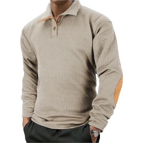 Men's Casual Sweater Long Sleeve Stand Collar Button Knitted Pullover Sweaters