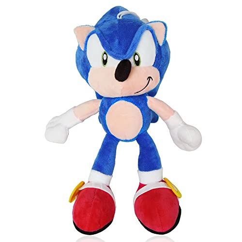 Sonic Plush Toy 11" Classic Sonic Stuffed Plush Doll, Sonic Cartoon Characters Plush Figure, The Hedgehog Stuffed Animals, Gift for Movie and Game Fans