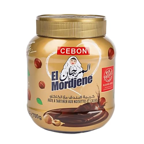 Image of Cebon El Mordjene Chocolate Hazelnut Cream Spread | Creamy, Rich Cocoa | Perfect for Breakfasts & Snacks 700g (Imported)