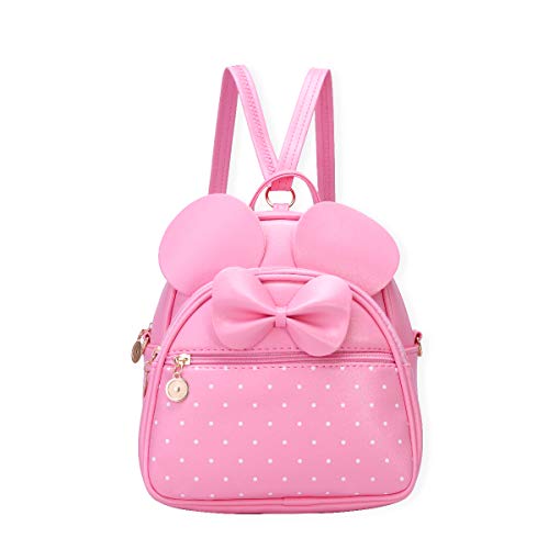 Girls Mini Backpack Bowknot Polka Dot Cute Small Daypacks Convertible Shoulder Bag Purse