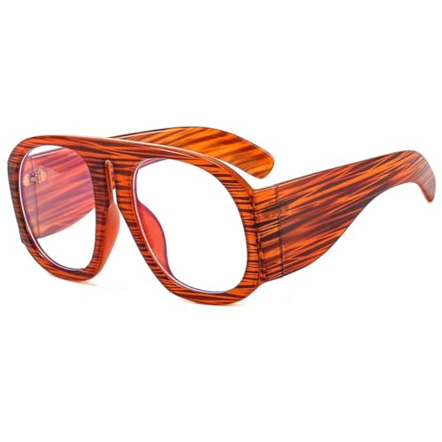 Lunettes de soleil surdimensionnées femmes monture steampunk verres dégradés marron