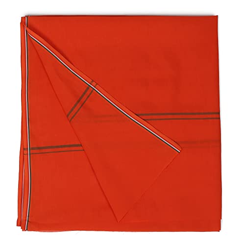 Image of Cotton Skin Friendly Summer Shrink Proof Bath Towel Pure Cotton Gamcha Soft 100% for Men and Boys All Purpose Living Handloom (Orange Pack of 3)