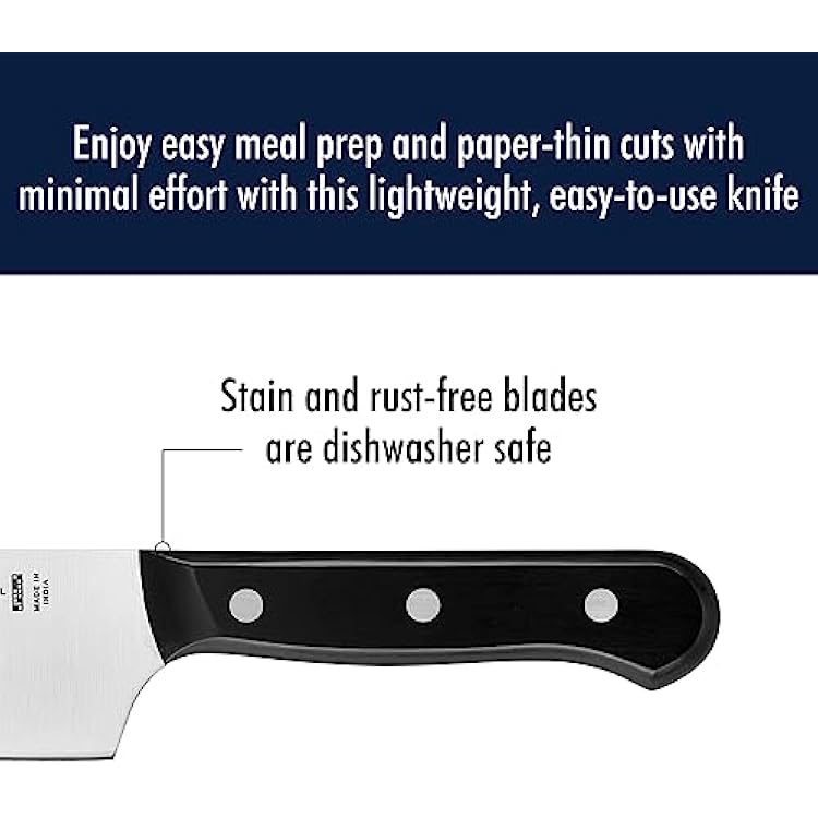 HENCKELS Solution Razor-Sharp 8-inch Chef Knife, German Engineered Informed by 100+ Years of Mastery, Black/Stainless Steel