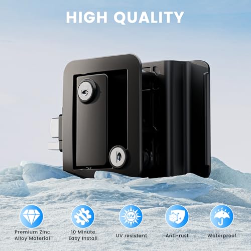 Image of RV Door Locks, Camper Door Lock for RV Trailer with 4 Keys