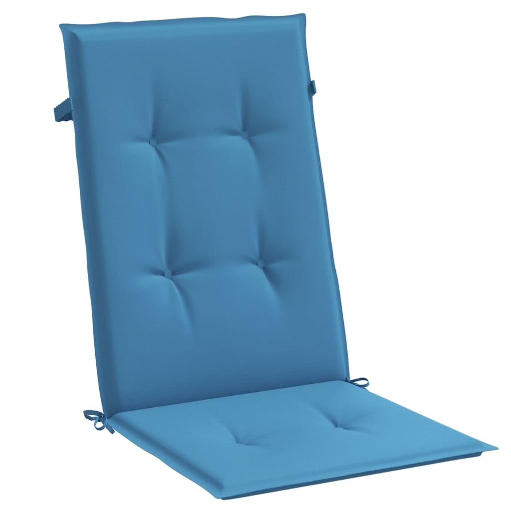 Hochlehner Auflagen 4 STK. Melange Blau 120x50x4 cm Stoff, Sitzauflage aus 100% Polyester, Schaumstofffaser Füllung, rutschfest, Outdoor Indoor, waschbar, für Gartenstuhl und Esszimmerstuhl