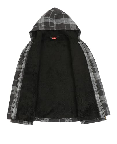 Image of ZENTHACE Boys Sherpa Fleece Lined Flannel Jacket