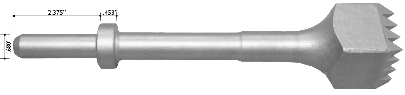 Steel Bushing Tool w/ 16 Teeth - .680 Round Shank Round Collar, Designed for .680 Round Chipping Hammer with Round Retainer - Champion Chisel