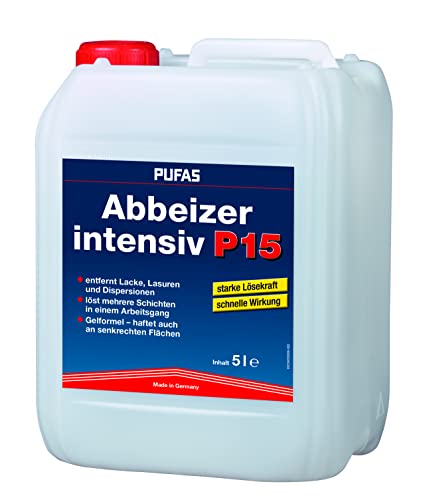Pufas Abbeizer P15 intensiv 5 Liter Kraft-Abbeizmittel für Lacke Lasuren Farben