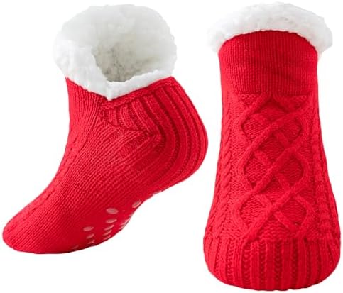 Niorasen Kuschelsocken Damen Herren, Geschenke für Frauen,Warme Haussocken | Dicke Flauschige Socken mit Greifern, Weiche Winter Hüttensocken, Stoppersocken, Weihnachtsgeschenke fü