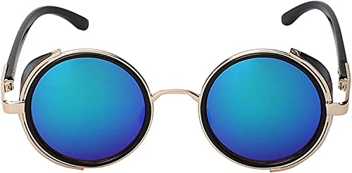 Image of OWL Steampunk Vintage Retro Round Circle Gothic Hippie Colored Plastic Frame Sunglasses Colored Lens