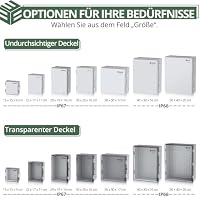 EYPINS Wasserdicht Verteilerkasten IP66, Anschlussdose Wasserdicht ABS Kunststoff Gehäuse außen Steckdosenkasten, Schaltkasten, Stromkasten mit Montagezubehör 50x40x20cm | Transparent Schaltschrank – Ansicht 5