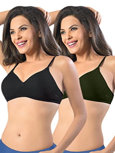 Image of SONARI Womens Non Padded Cotton Bra | Wire Free, Medium Coverage, Seamless Cups, Comfortable Polyester Cotton Blend Fabric | Adjustable Straps, Ideal for Everyday Wear - Smile