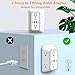 USB Wall Charger Power Strip Surge Protector with 4 USB Ports (2 USB C) Plug Extension Multiple Outlets Plug Extension Multi Outlet Plug in Adapter Spaced Outlets for Home Office Travel,White (White)