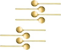 Vista 1 de Generic Juego de cucharas de café expreso de acero inoxidable chapado en oro (8 piezas) - Cucharas agitadoras de mango largo para café, té, postre